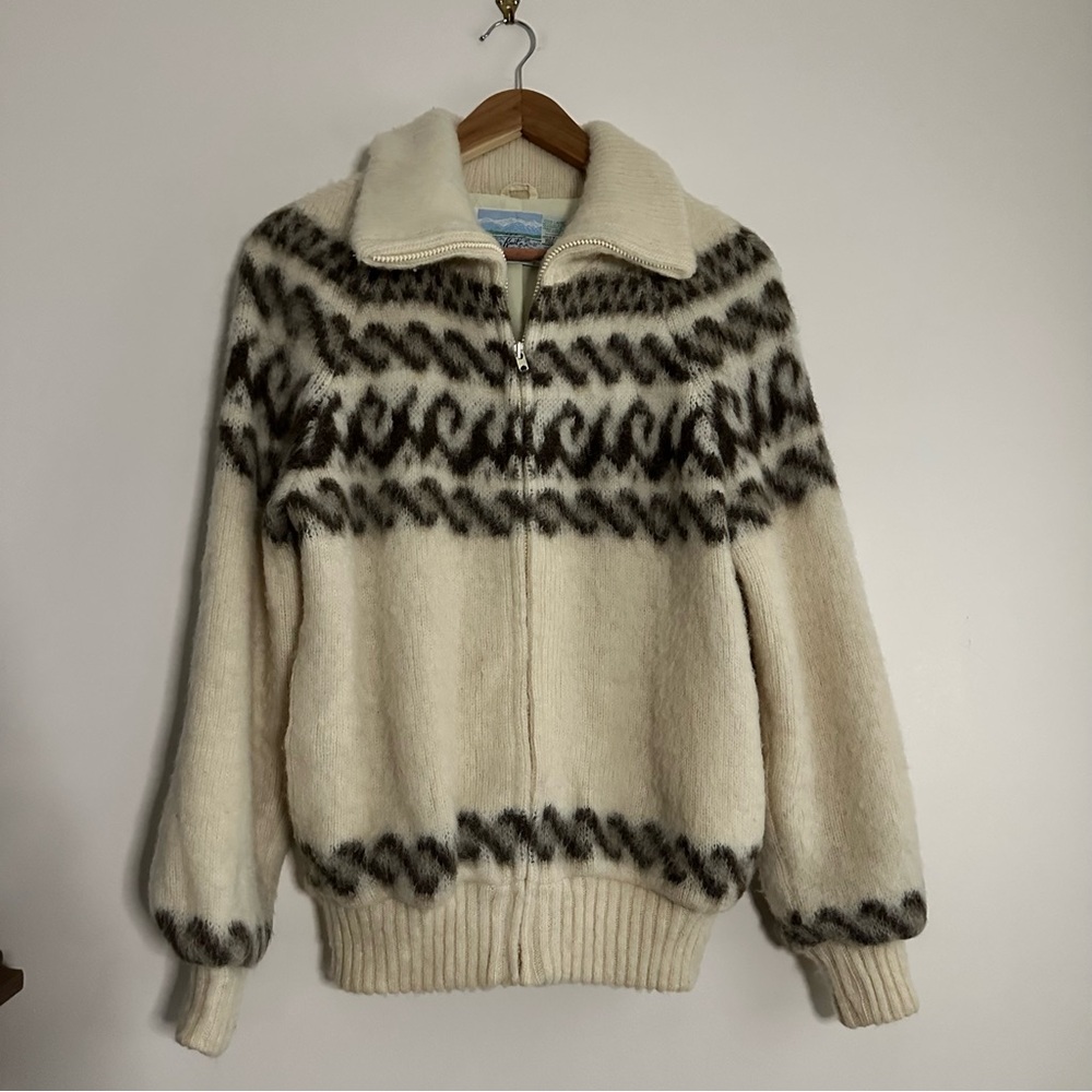 Vintage Eider Knit Icelandic‎ Wool Nordic Jacket